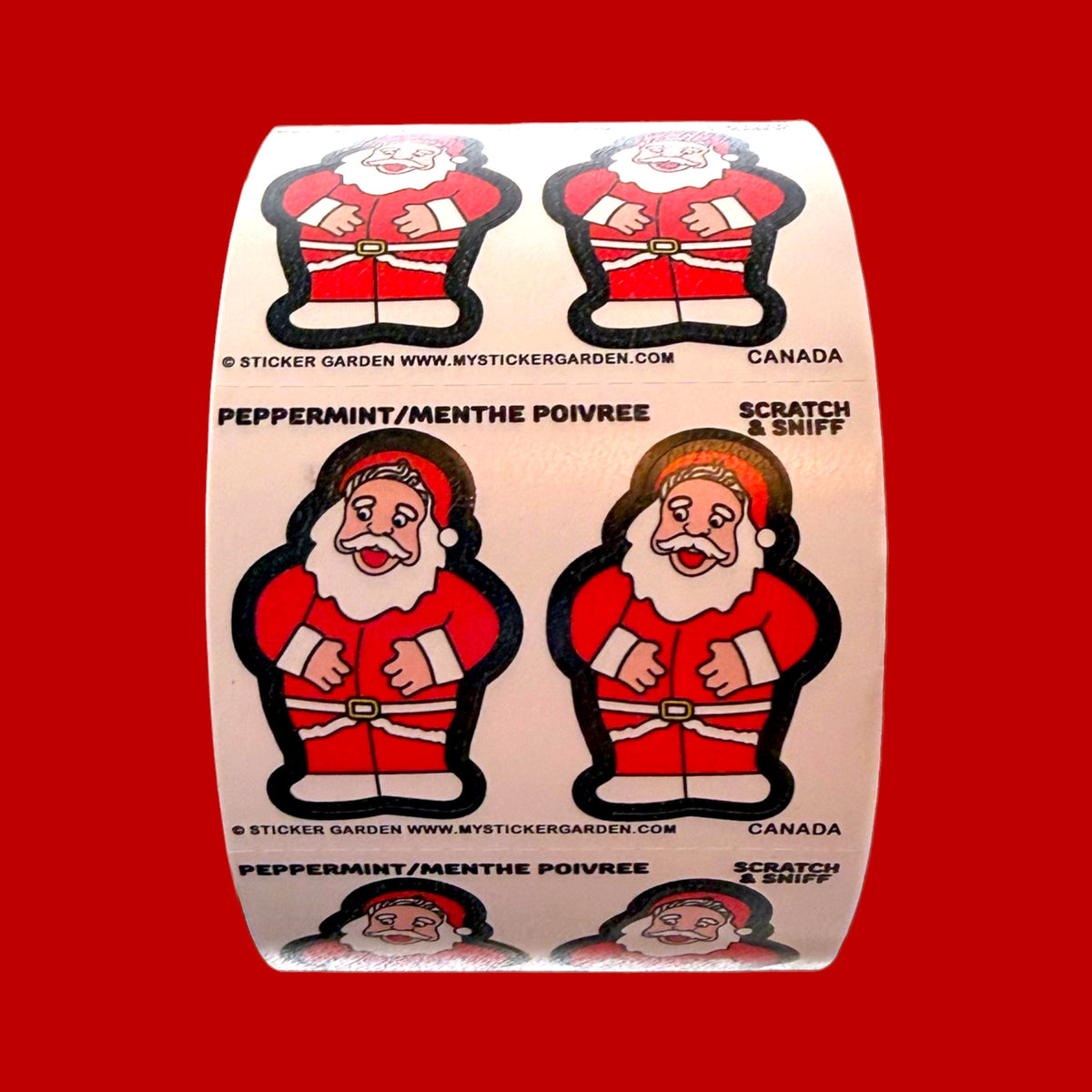 Sticker Roll - Scratch and Sniff Santa with Peppermint Scent (W)