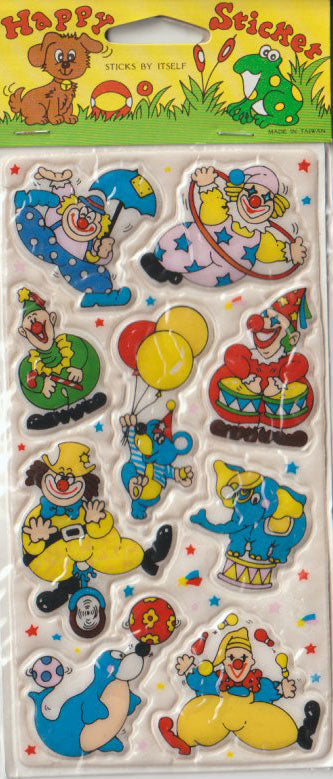 Vintage Puffy Stickers (Clowns 2)