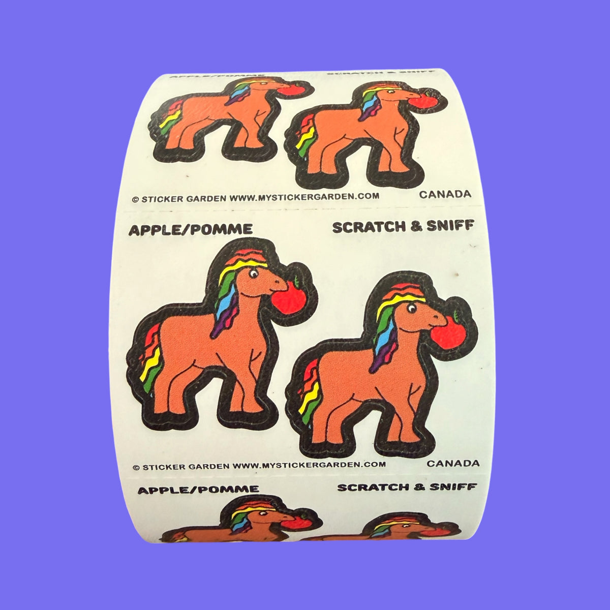Sticker Roll -  Scratch and Sniff Horse with Apple Scent