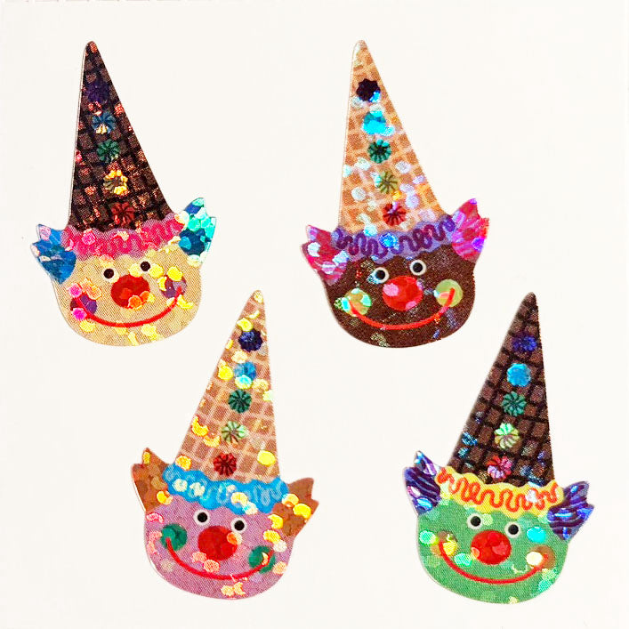 Sparkle Clown Cones x6