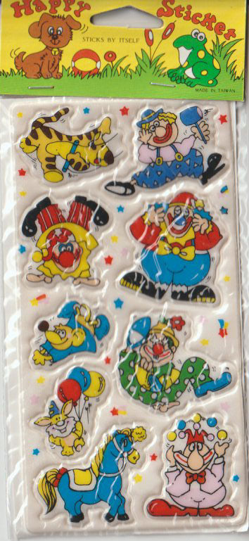 Vintage Puffy Stickers (Clowns 3)