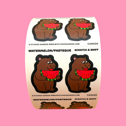 Sticker Roll -  Scratch and Sniff Capybara with Watermelon