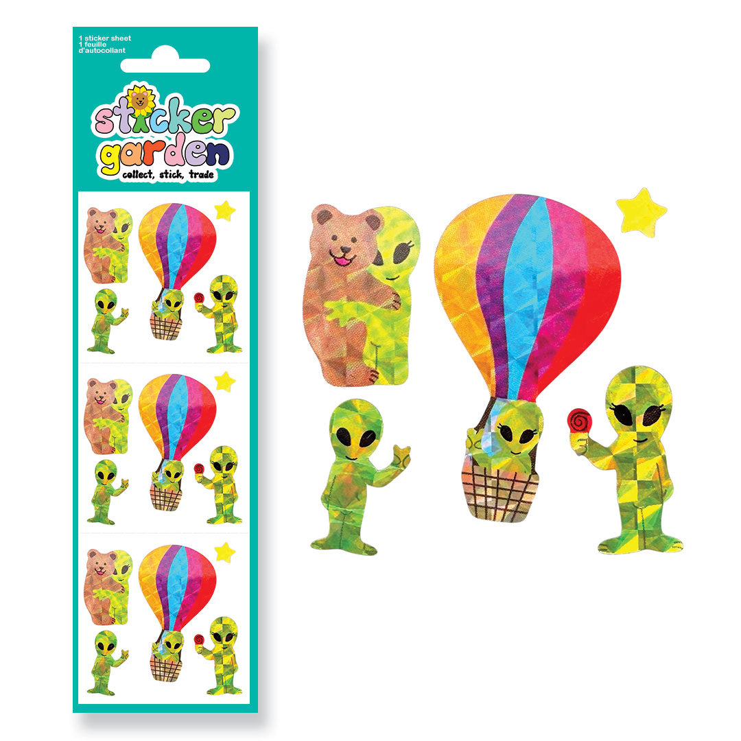 Prism We Come in Peace Alien Stickers