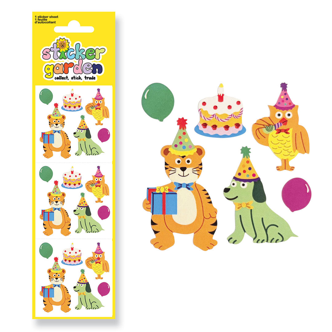 Glossy Birthday Animals Stickers