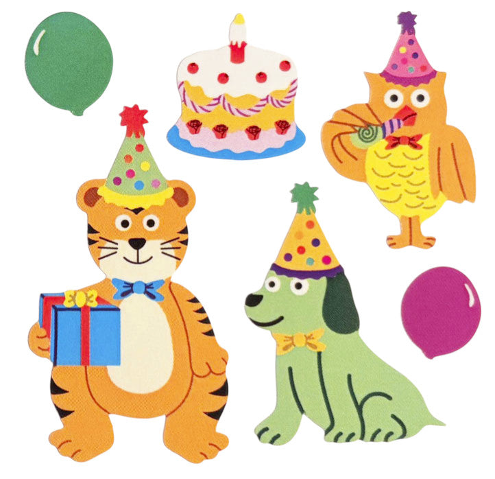 Glossy Birthday Animals Stickers