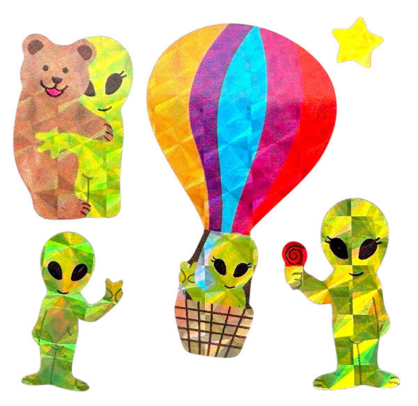 Prism We Come in Peace Alien Stickers