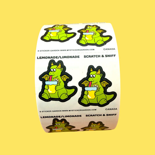 Sticker Roll -  Scratch and Sniff Dragon with Lemonade Scent