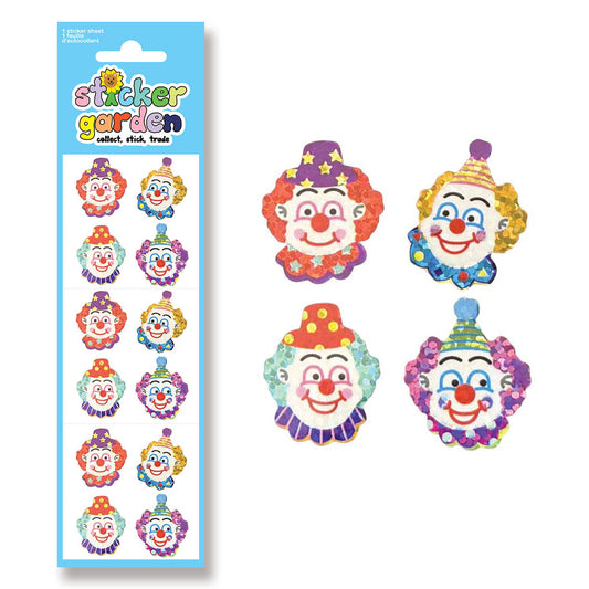 Sparkle Clown Heads x6