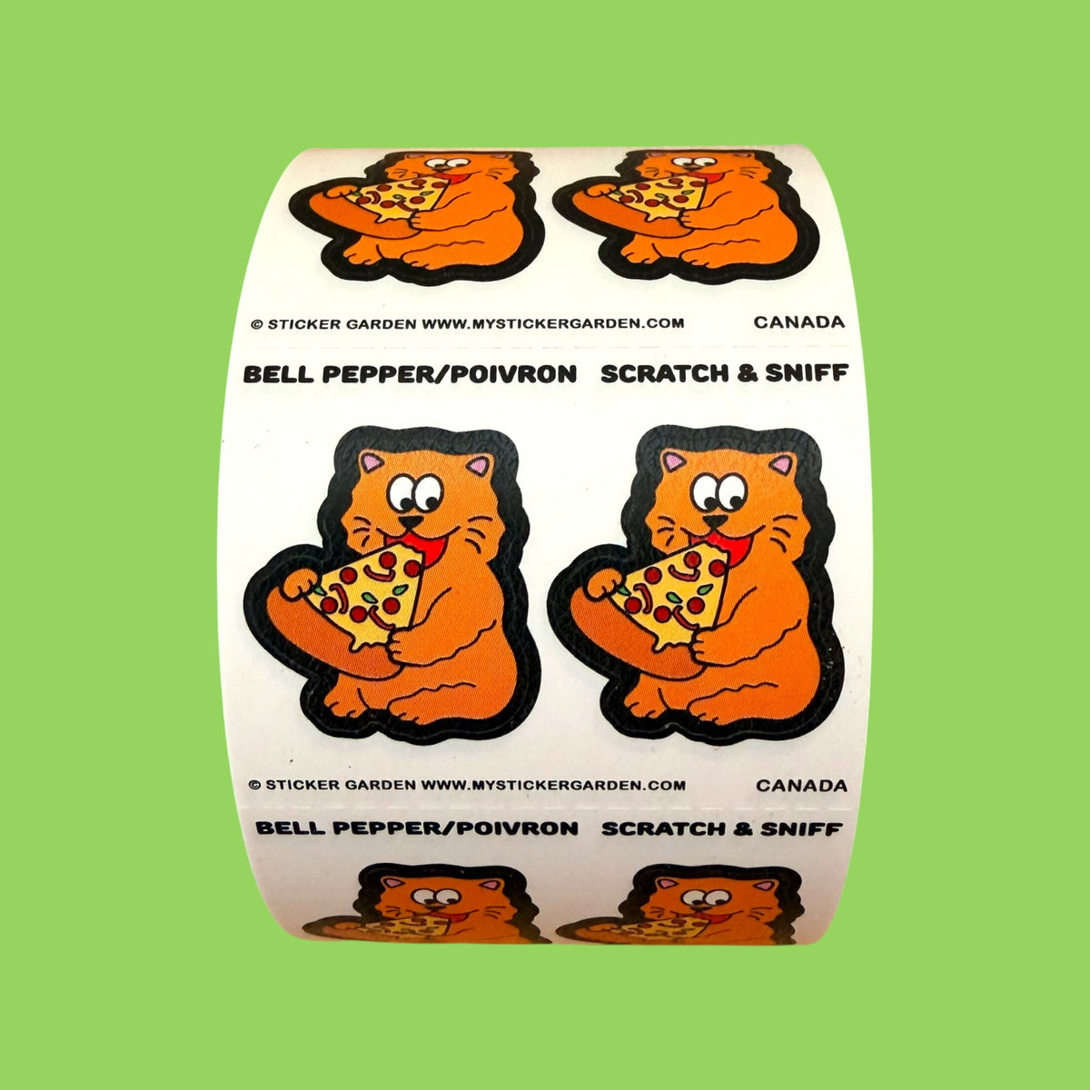 Sticker Roll -  Scratch and Sniff Cat  with Bell Pepper Scent